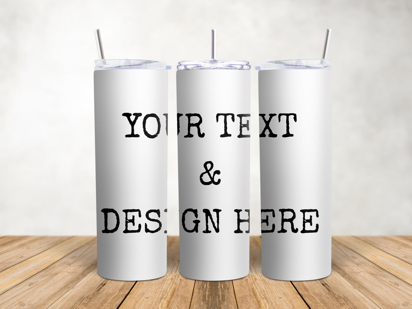 Personalized 20oz Skinny Tumbler with Custom Design & Text - Customizable Drinkware Gift