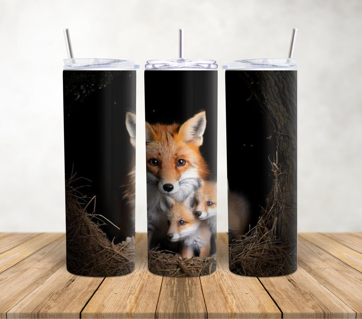 Fox Family Skinny Tumbler: Wildlife Lover's Gift