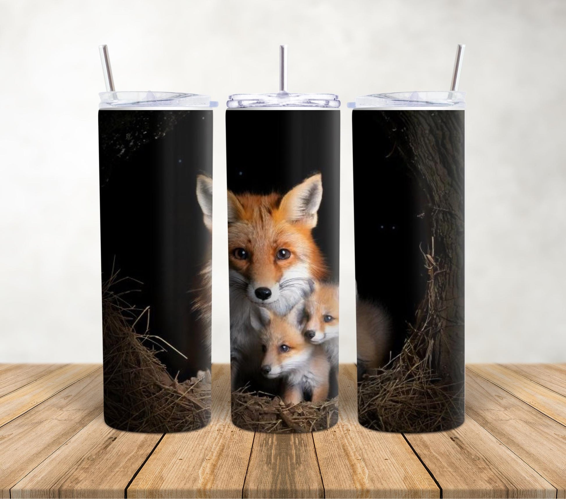 Fox Family Skinny Tumbler: Wildlife Lover's Gift