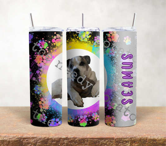 Personalized Dog Photo Tumbler: 20oz Custom Pet Gift