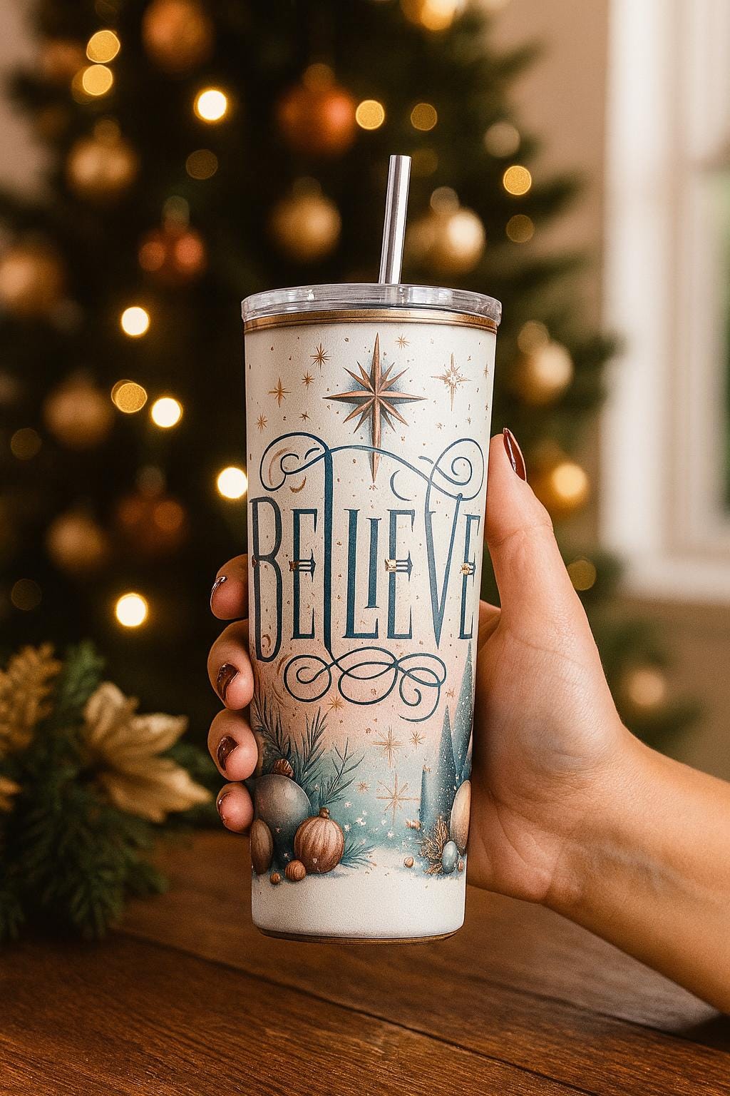 Christmas Believe Tumbler Gift
